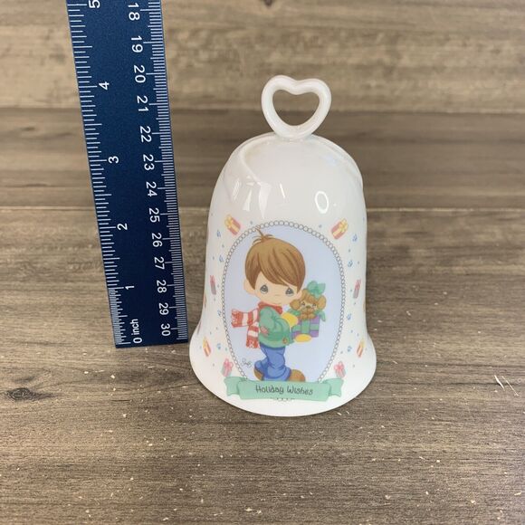 Vintage Precious Moments Holiday Wishes Christmas Tree Bell Ornament 1997 - Picture 7 of 7